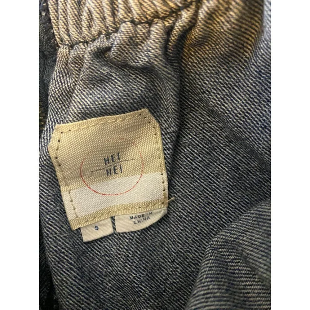 Anthropologie Hei Hei Women's Teirred Denim Crop Jumpsuit - Small - Picture 12 of 15